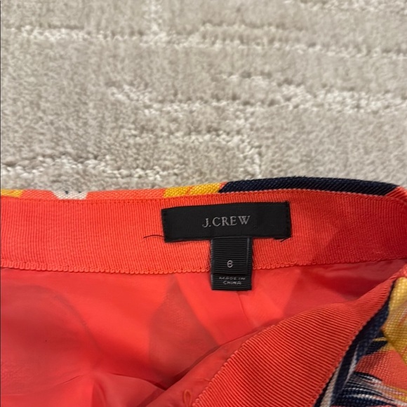 J. Crew Orange Blue Mini Pencil Skirt Resort Wear - Picture 3 of 4